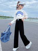 Pantaloni la modă pentru fete cu picior lat și logo