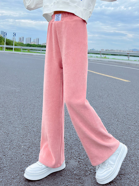 Pantaloni la modă pentru fete cu picior lat și logo