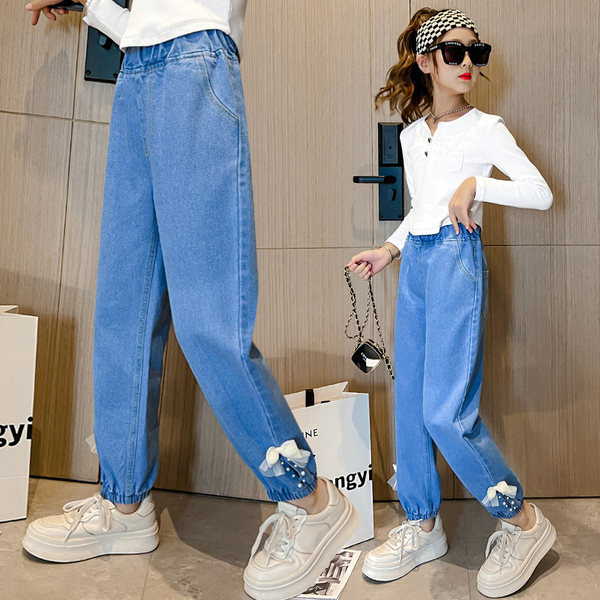 Új modell szalagos gyerekfarmer lányoknak