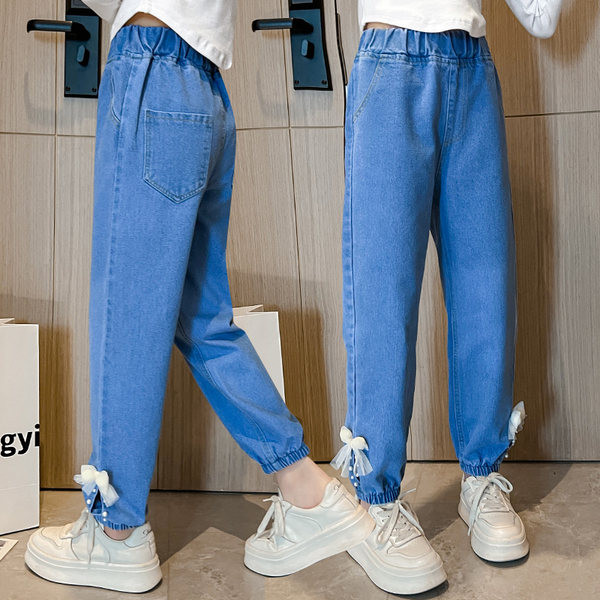 Új modell szalagos gyerekfarmer lányoknak