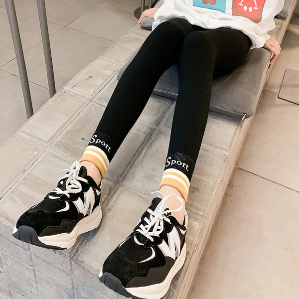 Elasztikus gyermek leggings lányoknak felirattal