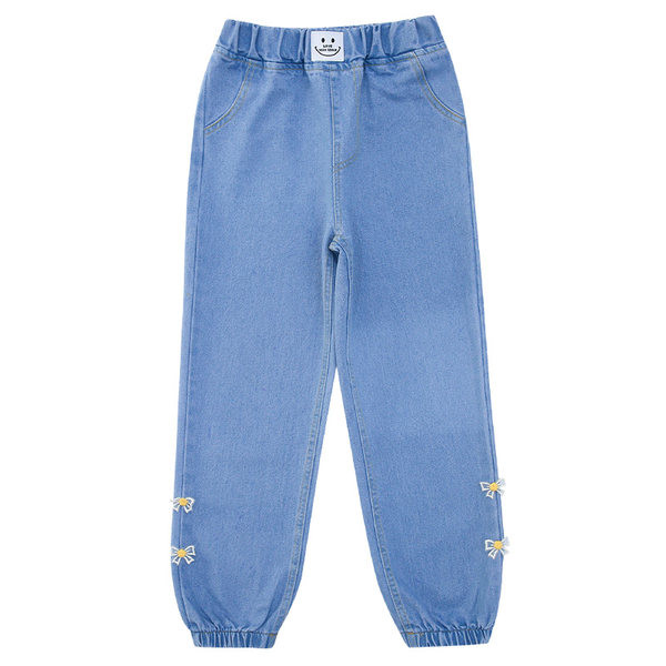 Dječje traperice s visokim strukom i džepom