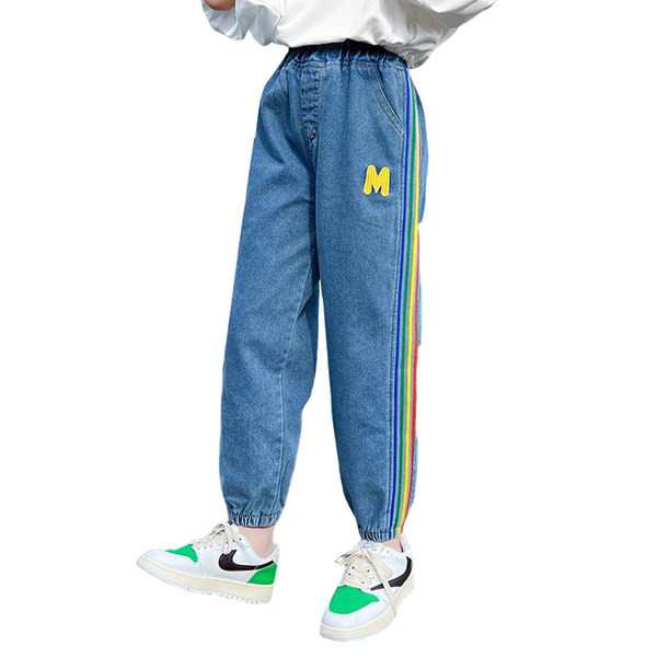 Dječje traperice za djevojčice s rubovima i gumicom