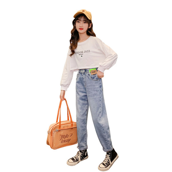 Őszi-tavaszi farmer lányoknak gumival