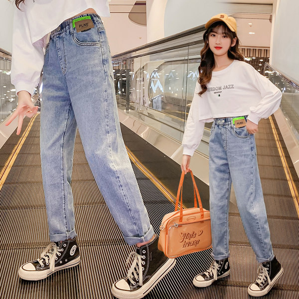 Őszi-tavaszi farmer lányoknak gumival