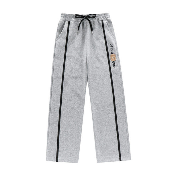 Vaikiškos sportinės kelnės mergaitėms su apvadu ir užrašu