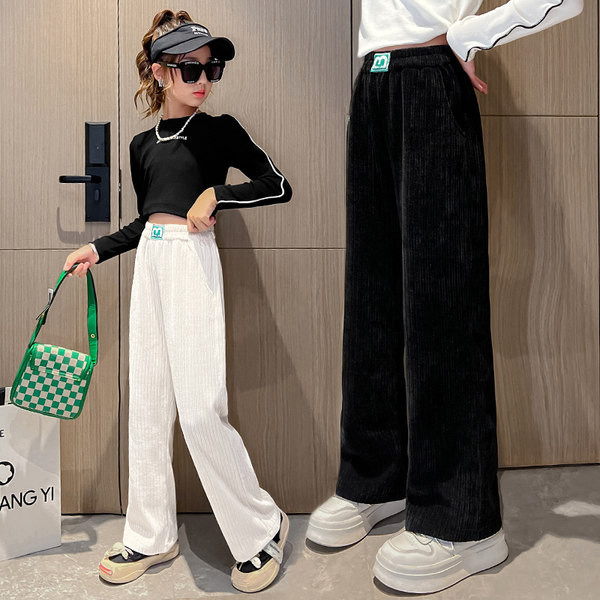 Dviejų spalvų vaikiškos kelnės su kišene