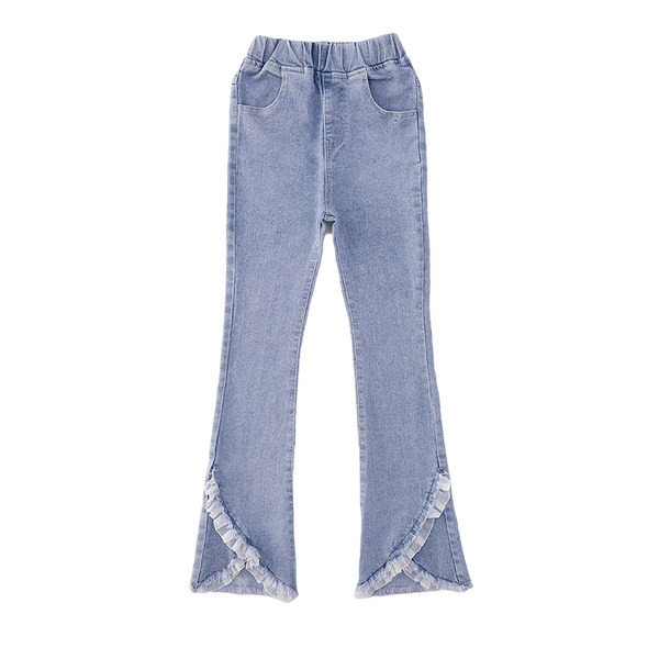 Gyerekfarmer lányoknak keresztben keresztezett csipkével és gumival