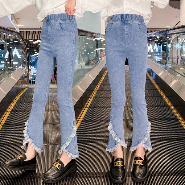 Gyerekfarmer lányoknak keresztben keresztezett csipkével és gumival