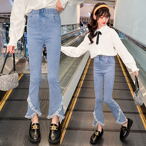 Gyerekfarmer lányoknak keresztben keresztezett csipkével és gumival