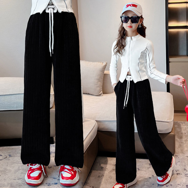 Új modell gyerek egyenes nadrág fűzős