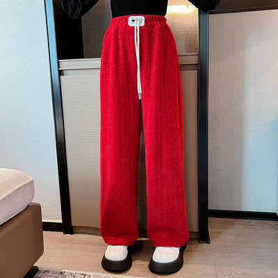 Šiuolaikinės vaikiškos kelnės su raišteliais ir kišenėmis