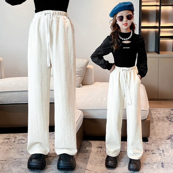 Šiuolaikinės vaikiškos kelnės su raišteliais ir kišenėmis