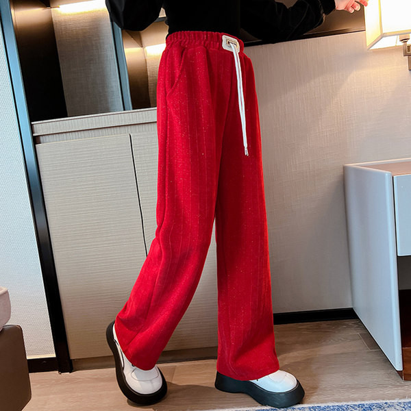 Šiuolaikinės vaikiškos kelnės su raišteliais ir kišenėmis