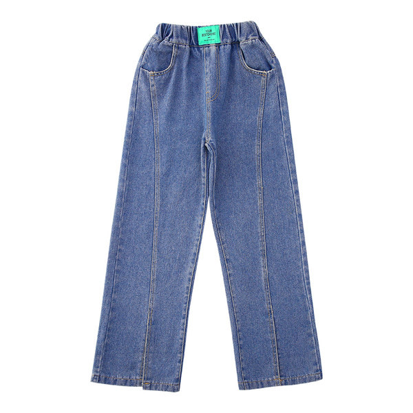 Moderne traperice za djevojčice s prorezom na nogavici i logotipom