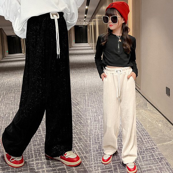 Gyermek széles szárú nadrág fűzős lányoknak