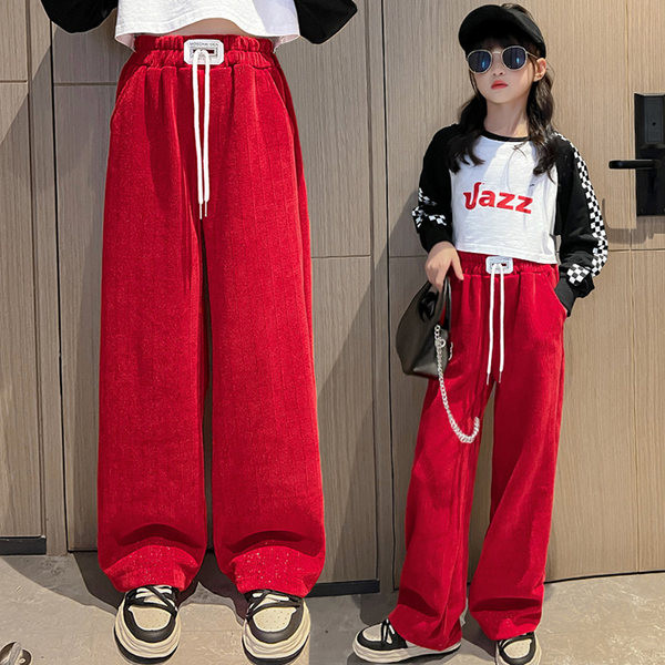 Gyermek széles szárú nadrág fűzős lányoknak