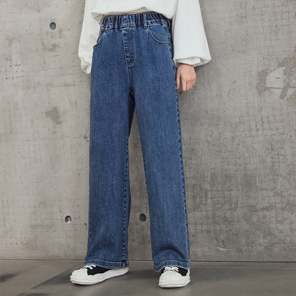 Blugi copii pentru fete model drept cu buzunar