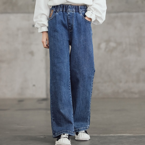 Blugi copii pentru fete model drept cu buzunar