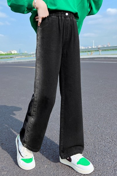 Alkalmi női kék és fekete farmernadrág