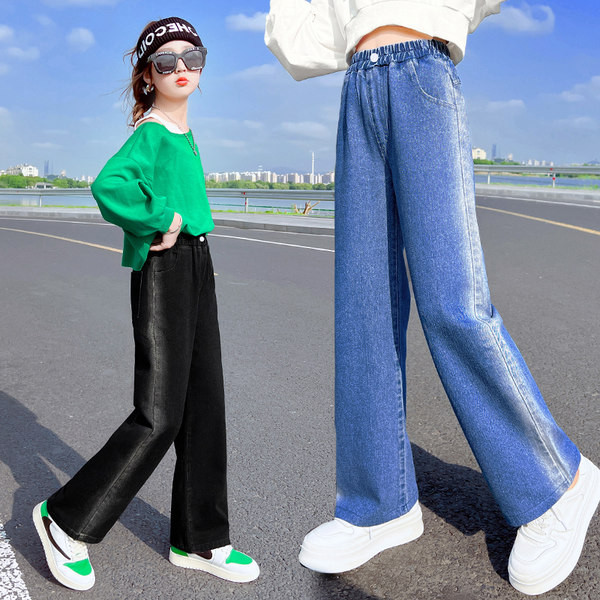 Alkalmi női kék és fekete farmernadrág