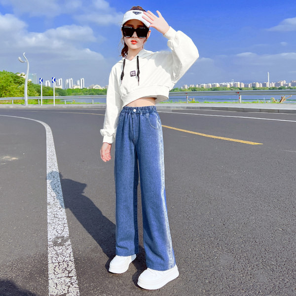 Alkalmi női kék és fekete farmernadrág