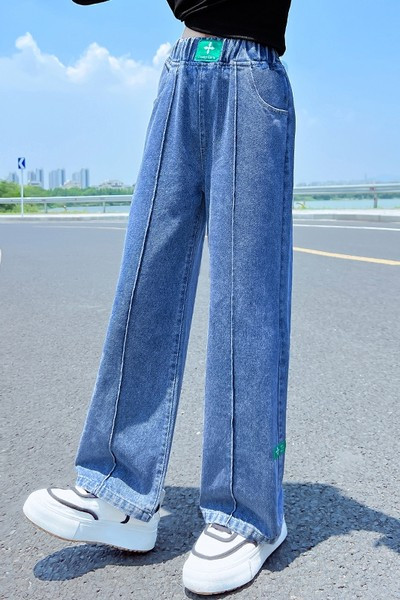 Blugi pentru fete cu buzunar si elastic