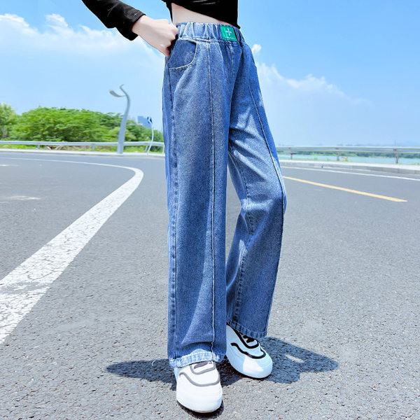 Blugi pentru fete cu buzunar si elastic