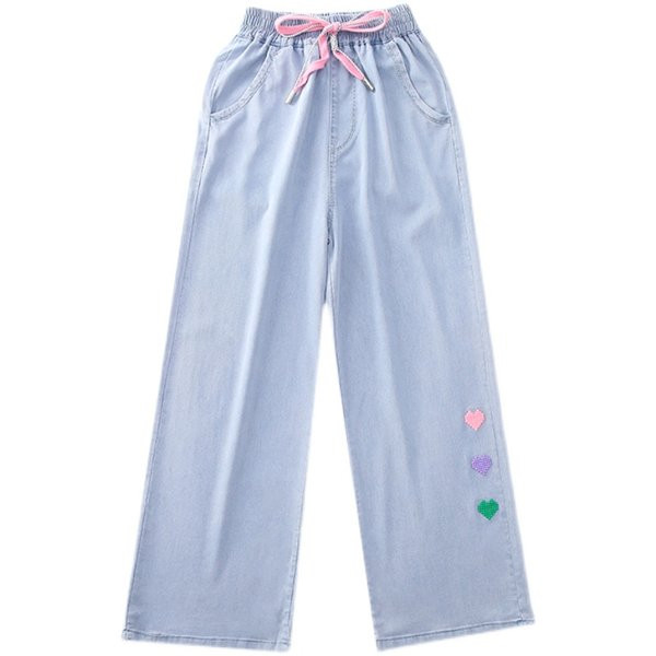 Gyermek nyári farmer lányoknak - széles szárú