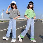 Magas derekú zseb zsebes alkalmi farmernadrág lányoknak