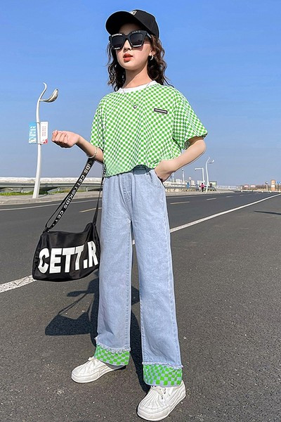 Magas derekú zseb zsebes alkalmi farmernadrág lányoknak