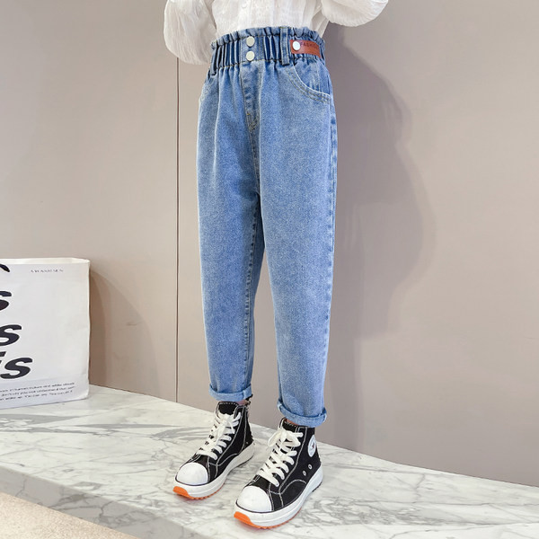 Blugi pentru copii elastici cu buzunar pentru fete