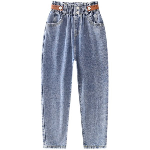 Blugi pentru copii elastici cu buzunar pentru fete