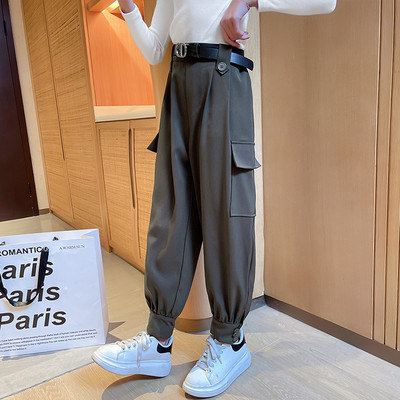 Moteriškos kelnės mergaitei su kišene