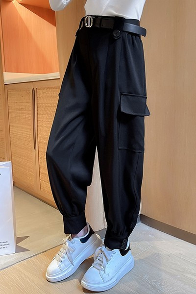 Moteriškos kelnės mergaitei su kišene