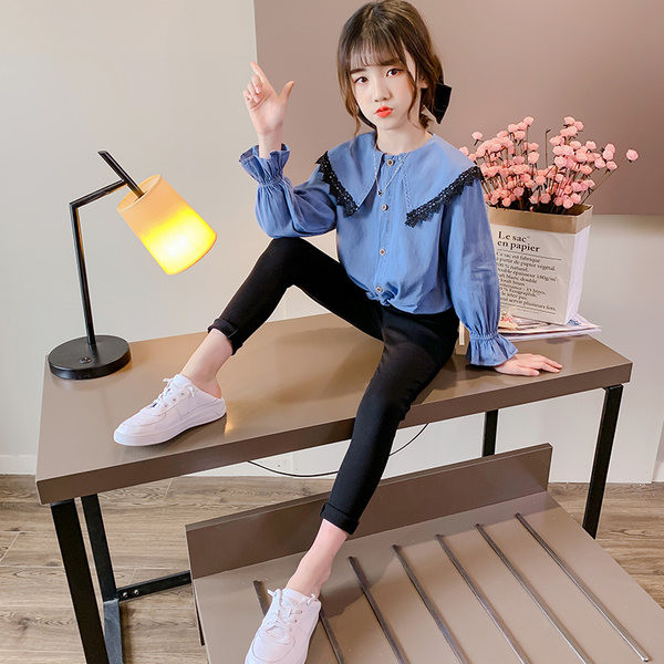 Vaikiškos švaraus modelio kelnės mergaitėms