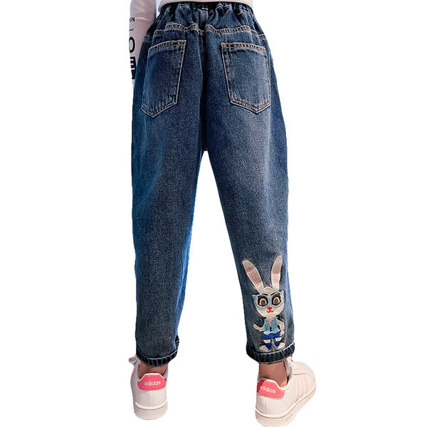 Alkalmi farmernadrág zsebbel és rátéttel lányoknak