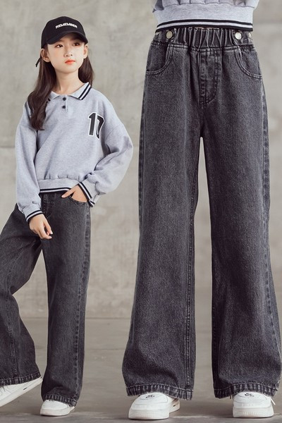 Magas derekú, széles szárú farmer lányoknak