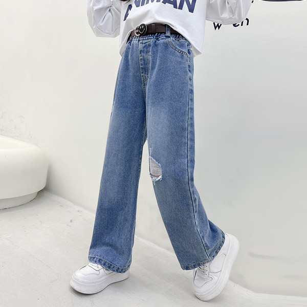 Szakadt motívumú, zsebes gyerekfarmer