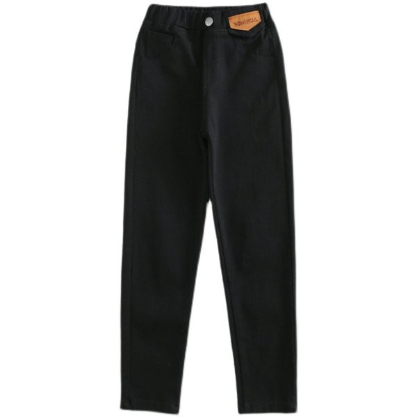 Pantaloni pentru copii cu talie inalta in doua culori