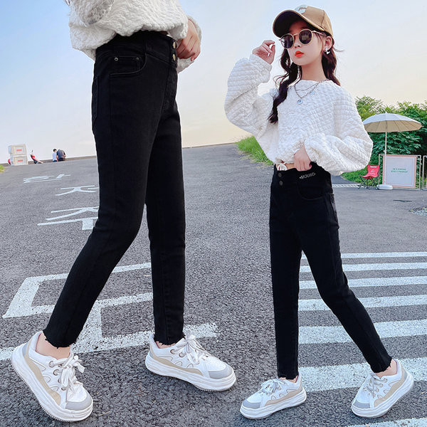 Dječje ležerne traperice s džepom za djevojčice