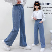 Blugi elastici cu buzunar cu talie inalta pentru fete