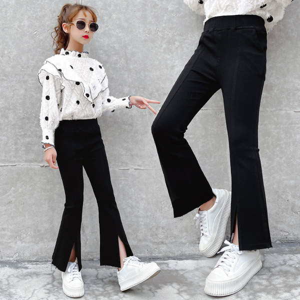 Vaikiškos kelnės su plačiomis kojomis mergaitėms