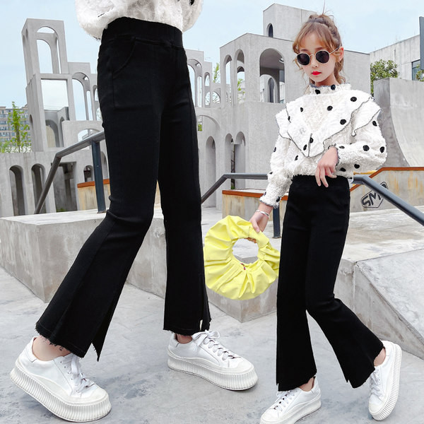 Vaikiškos kelnės su plačiomis kojomis mergaitėms