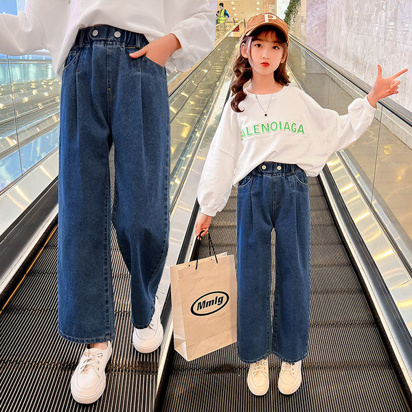 Dječje traperice visokog struka na kopčanje