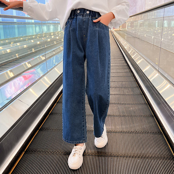 Dječje traperice visokog struka na kopčanje