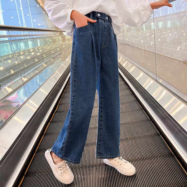 Dječje traperice visokog struka na kopčanje