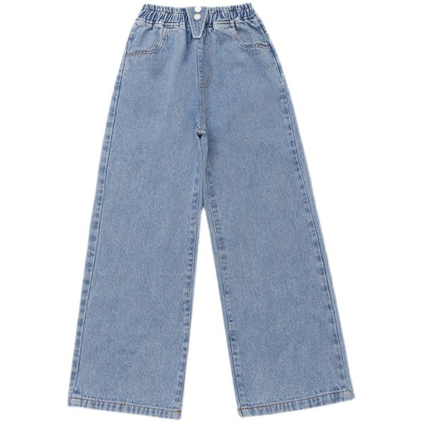 Mergaičių džinsai plačiomis kojomis