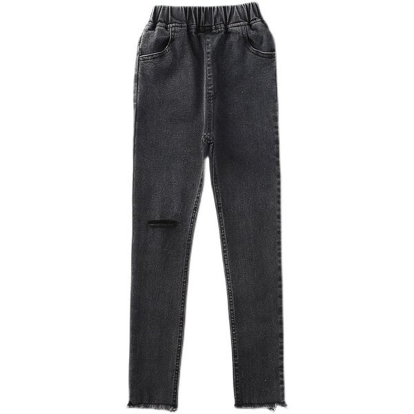 Blugi slim pentru fete cu motiv rupt