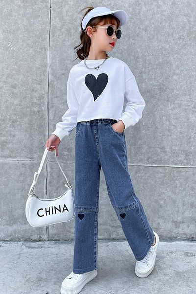 Blugi casual pentru copii model nou pentru fete